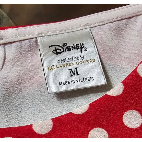 Disney/Lauren Conrad Collab Minnie Mouse Red & White Polka Dot Shorts Set Sz M - Picture 9 of 13